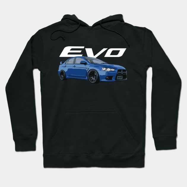 EVO X evolution 10 octane blue Hoodie by cowtown_cowboy